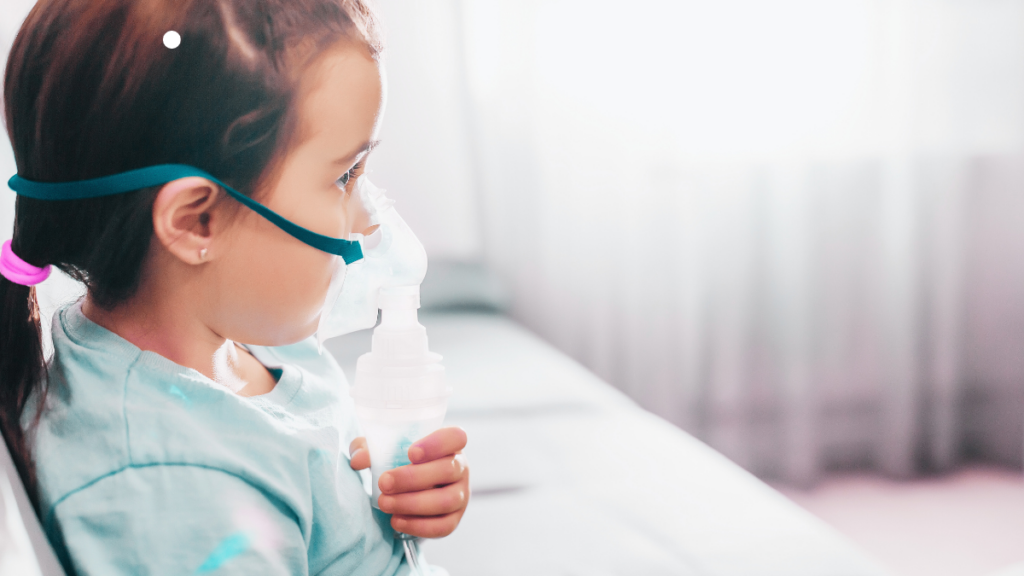 child using nebulizer