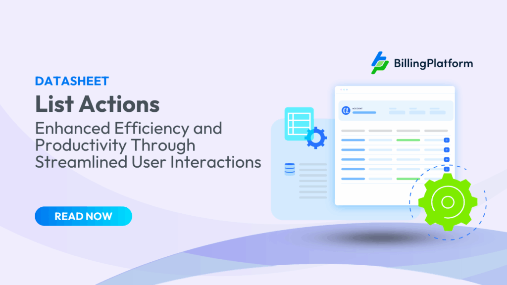 List Actions in BillingPlatform